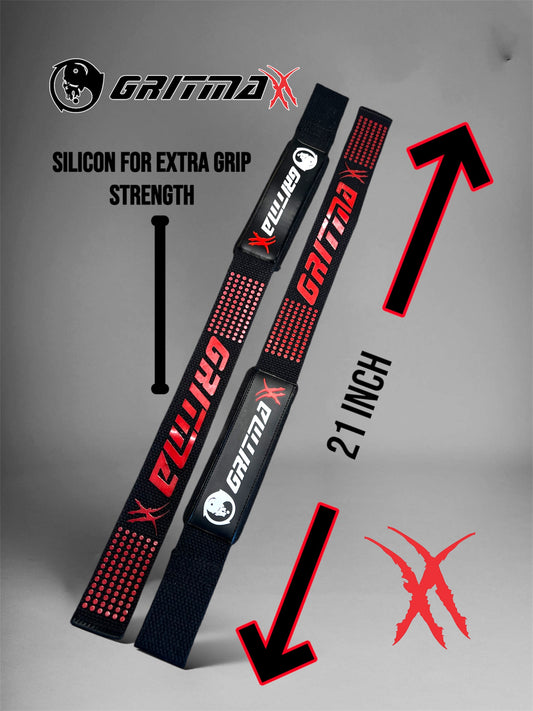 GRITMAXX LIFTING STRAPS - 21" Non-Slip Silicone Grip - GRIT GEAR