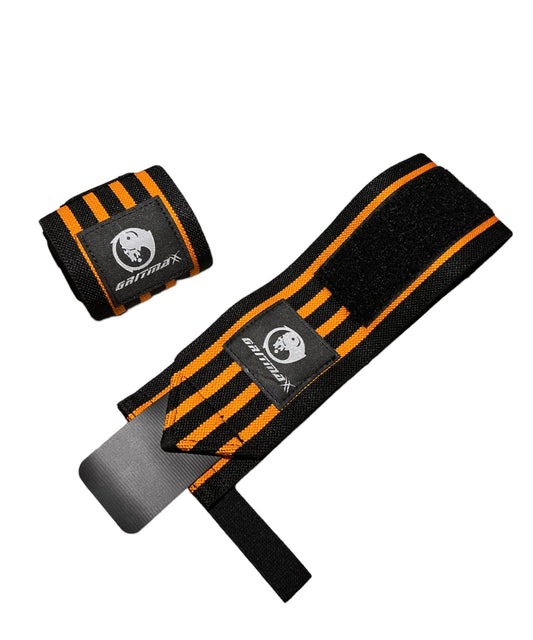 GRITMAXX Wrist Wraps - 21" Weightlifting Wrist Support - ORANGE - GRIT GEAR