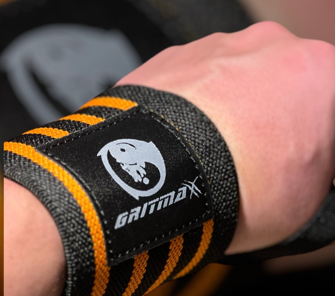 GRITMAXX Wrist Wraps - 21" Weightlifting Wrist Support - RED - GRIT GEAR