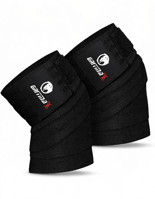 GRITMAXX Knee Wraps (Pair) – Solid Black – GRITMAXX