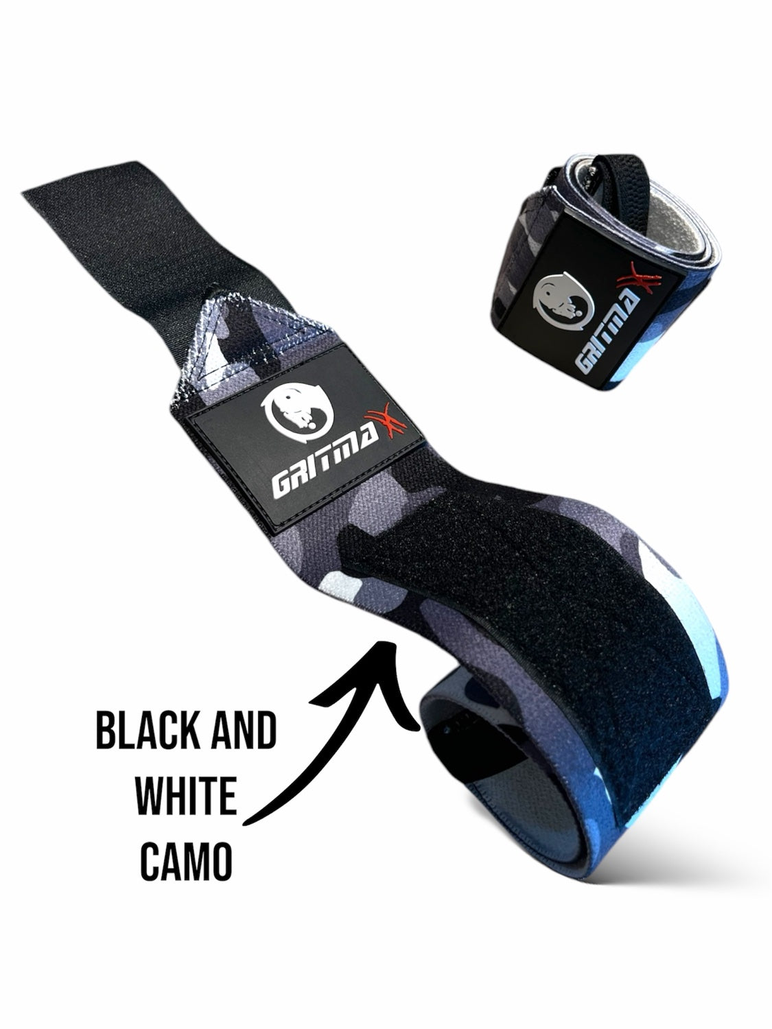 GRITMAXX Wrist Wraps - 18" Weightlifting Wrist Support – Black/White Camo