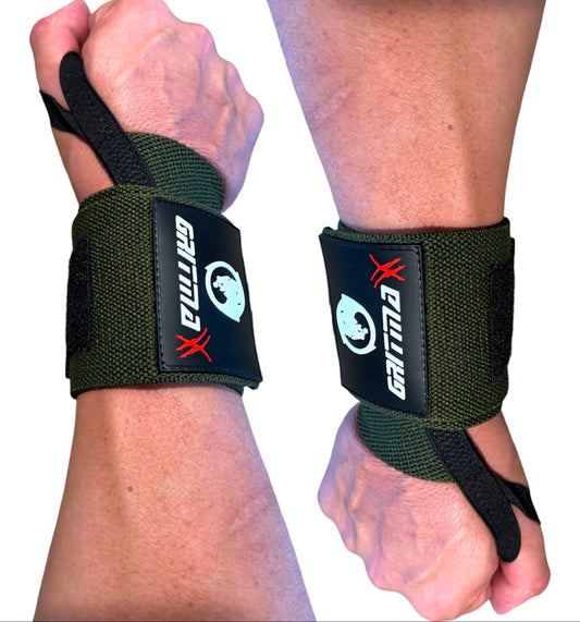 GRITMAXX Wrist Wraps - 18" Weightlifting Wrist Support – Olive Green - GRIT GEAR