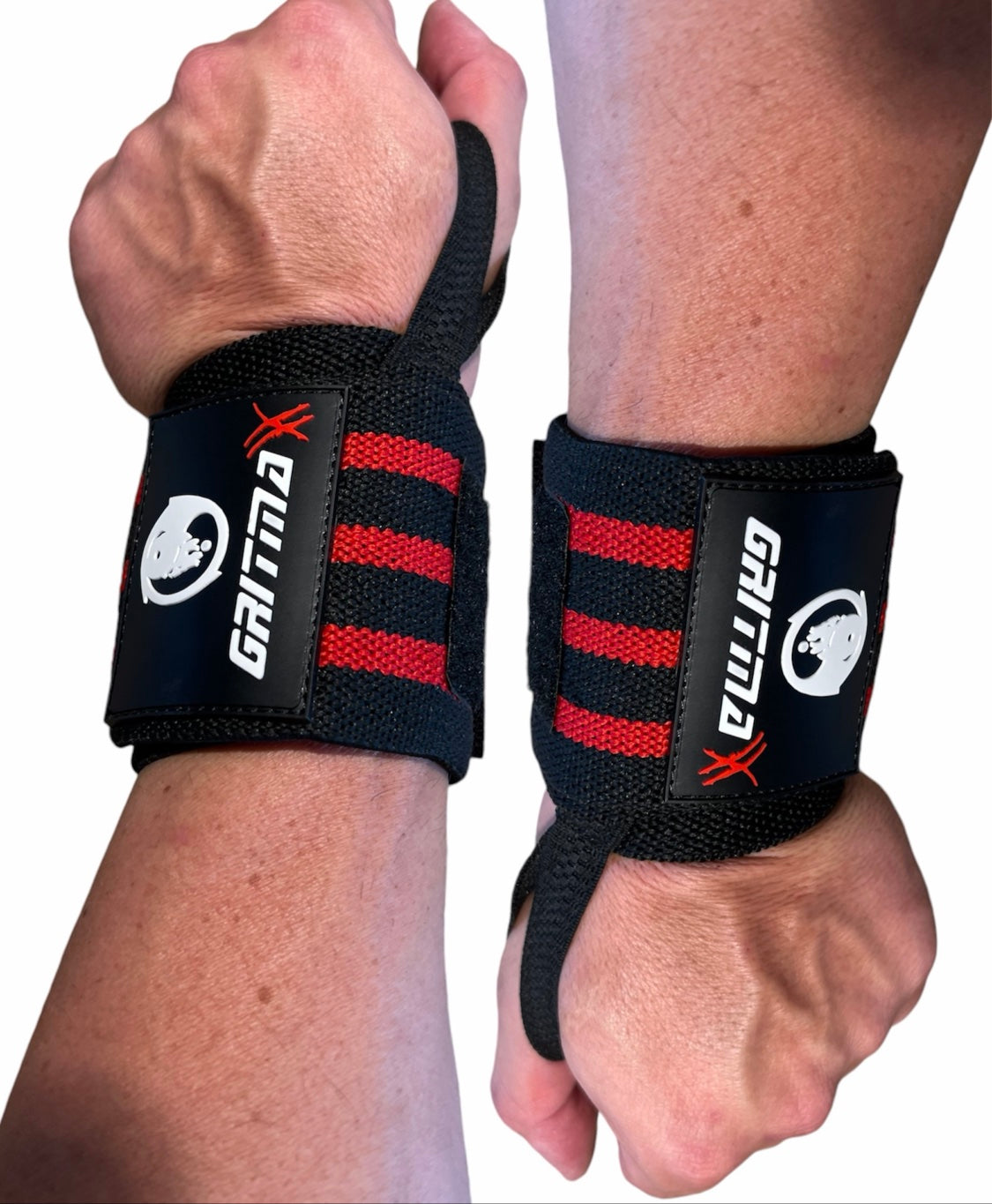 GRITMAXX Wrist Wraps - 18" Weightlifting Wrist Support – Red/Black