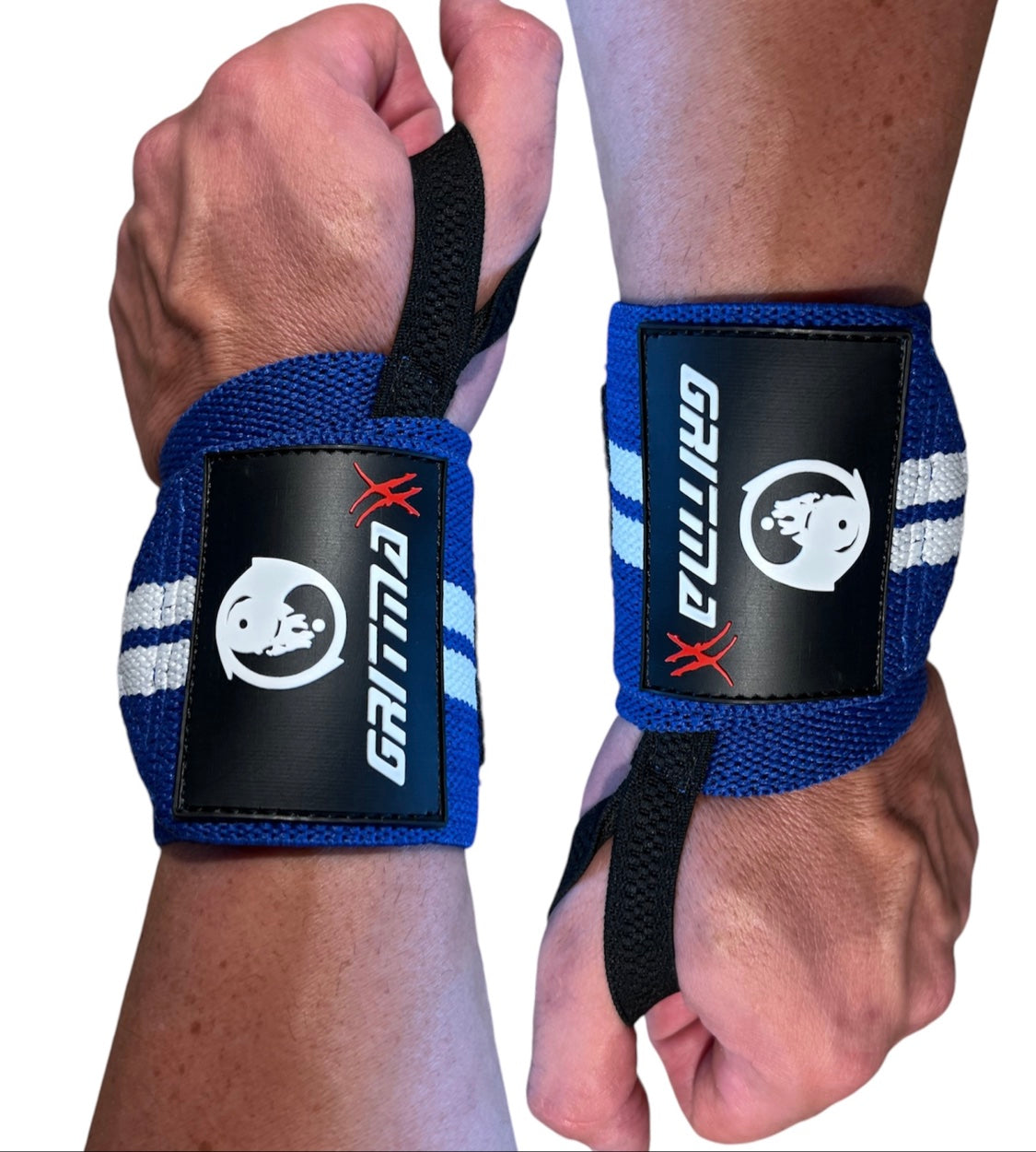 GRITMAXX Wrist Wraps - 18" Weightlifting Wrist Support – Black/Red