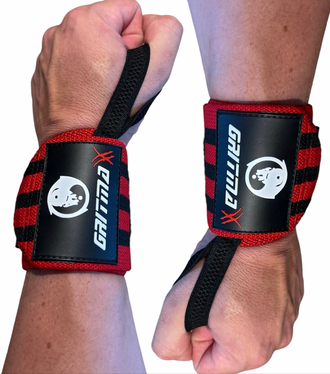 GRITMAXX Wrist Wraps - 18" Weightlifting Wrist Support – Red/Black