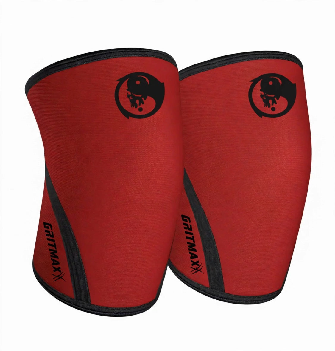 GRITMAXX Knee Sleeves - 7mm Weightlifting Knee Support – Red – With Carry Bag. As Pictured.