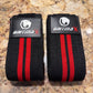 GRITMAXX Knee Wraps (Pair) – Black/Red Stripes – GRITMAXX