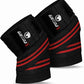 GRITMAXX Knee Wraps (Pair) – Black/Red Stripes – GRITMAXX