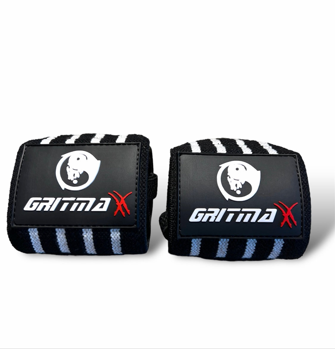 GRITMAXX Wrist Wraps - 18" Weightlifting Wrist Support – Black/White