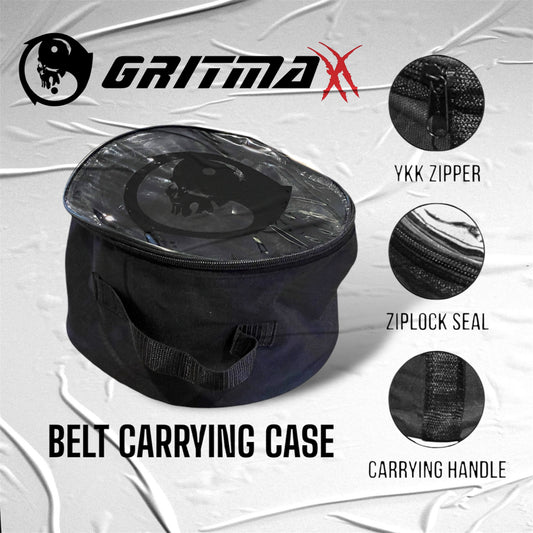 GRITMAXX WEIGHTLIFTING BELT | 7MM LEATHER SUPPORT W/CARRYING BAG