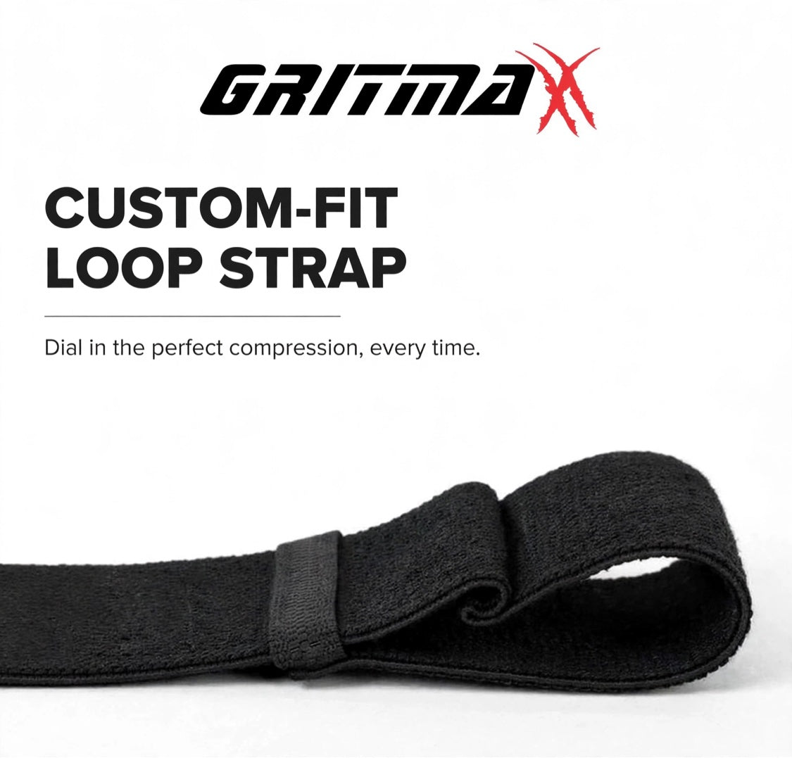 GRITMAXX Elbow Wraps – Black/Red Stripes