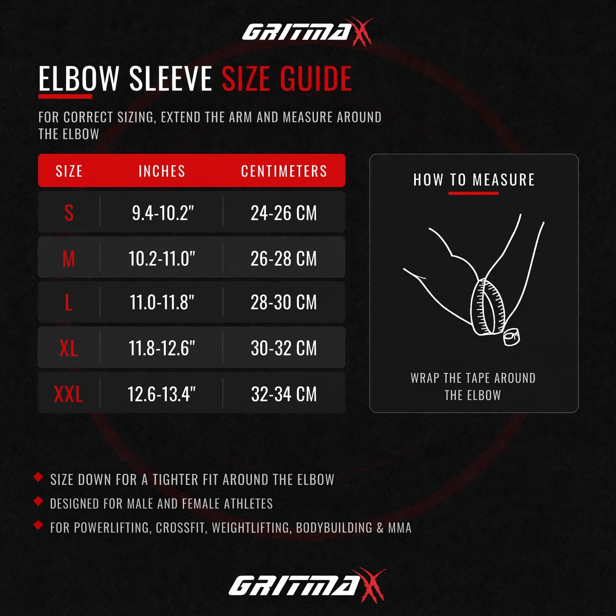 GRITMAXX Elbow Sleeves - 5mm Elbow Support – Red