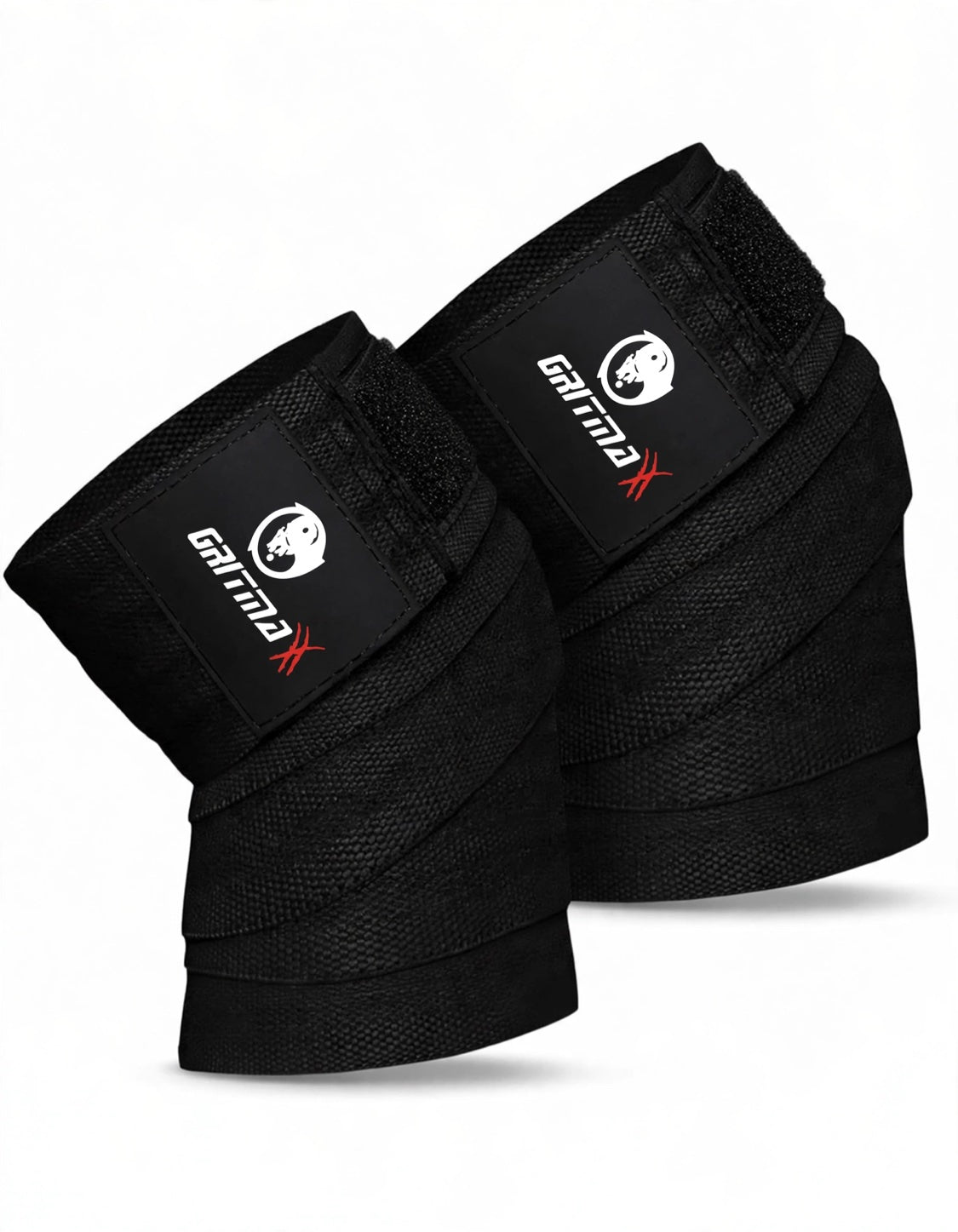 GRITMAXX Knee Wraps (Pair) – Solid Black – GRITMAXX