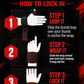 GRITMAXX wrist wraps 'How to Lock In' instruction graphic with three numbered steps